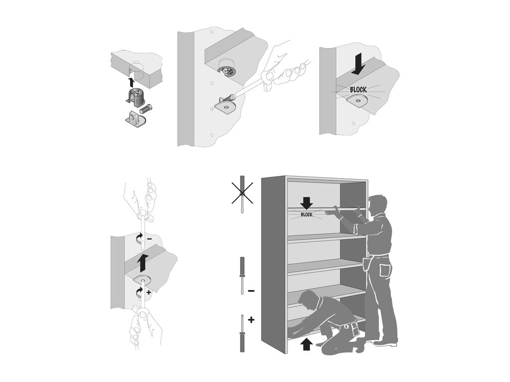 Staffette per Montaggio Uniblock 9,5 Spessore Pannello 19 mm Zama Nichelato | Emuca - immagine 3